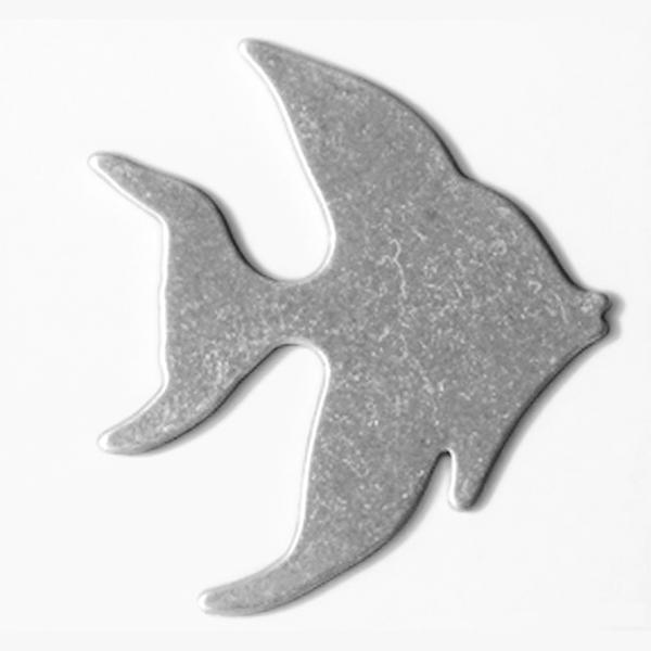 Gray fish-shaped object on a white background MetalStampingBlank