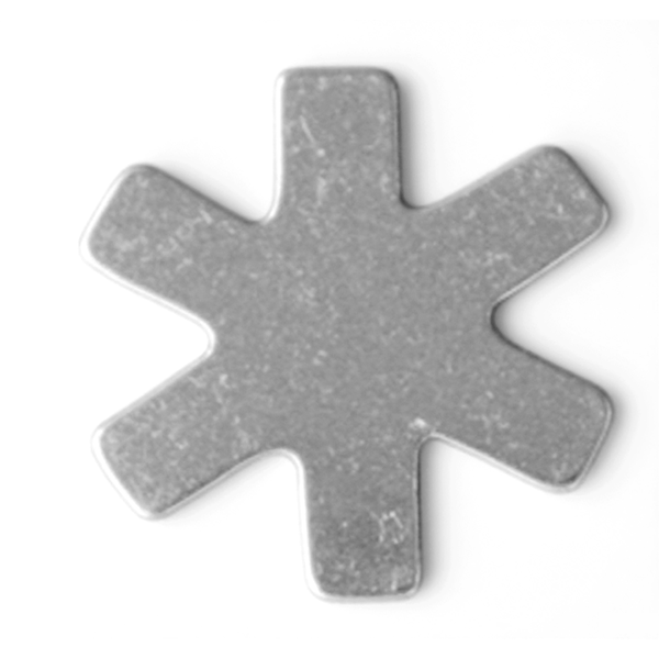 Gray star-shaped object on a white background MetalStampingBlank