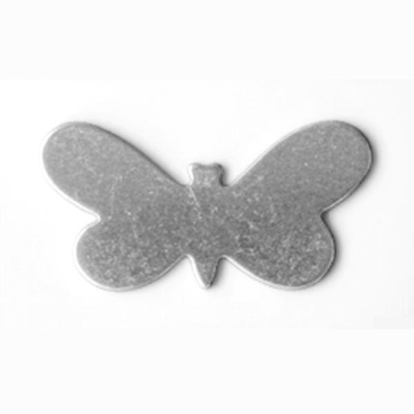 Metallic butterfly-shaped object on a white background MetalStampingBlank