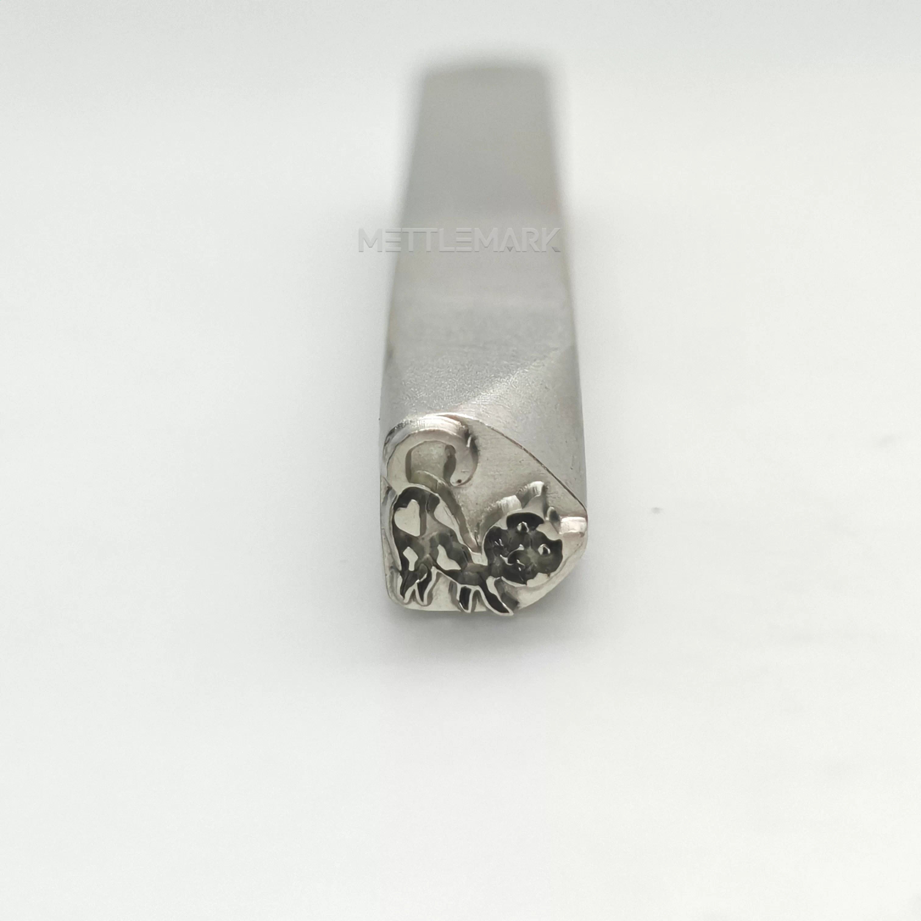 Custom Metal Design Stamp Cat Scratch an Itch Kitten Stretching - Memk-0752