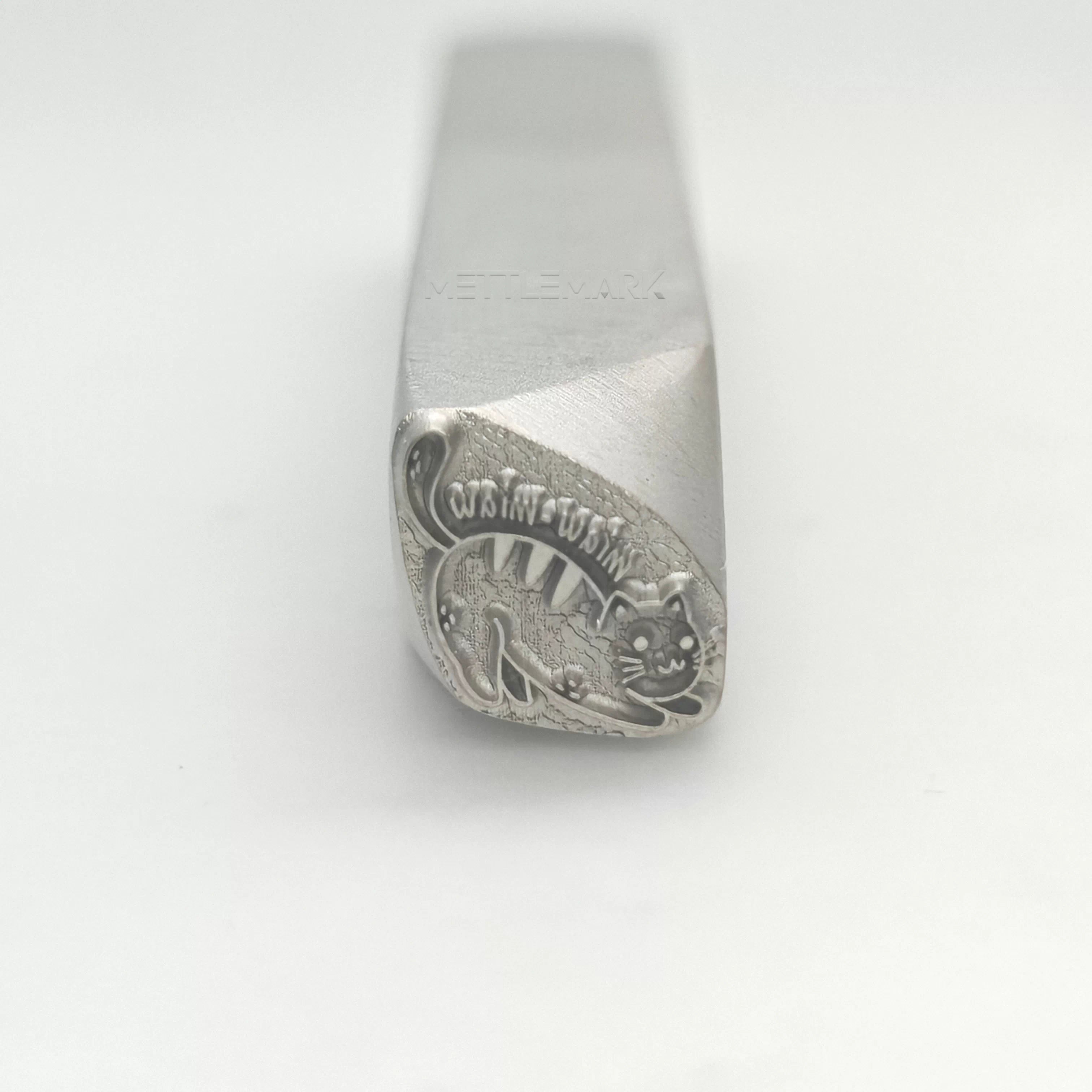 Custom Metal Design Stamp Cat Stretching Kitten Scratch an Itch - Memk-0753