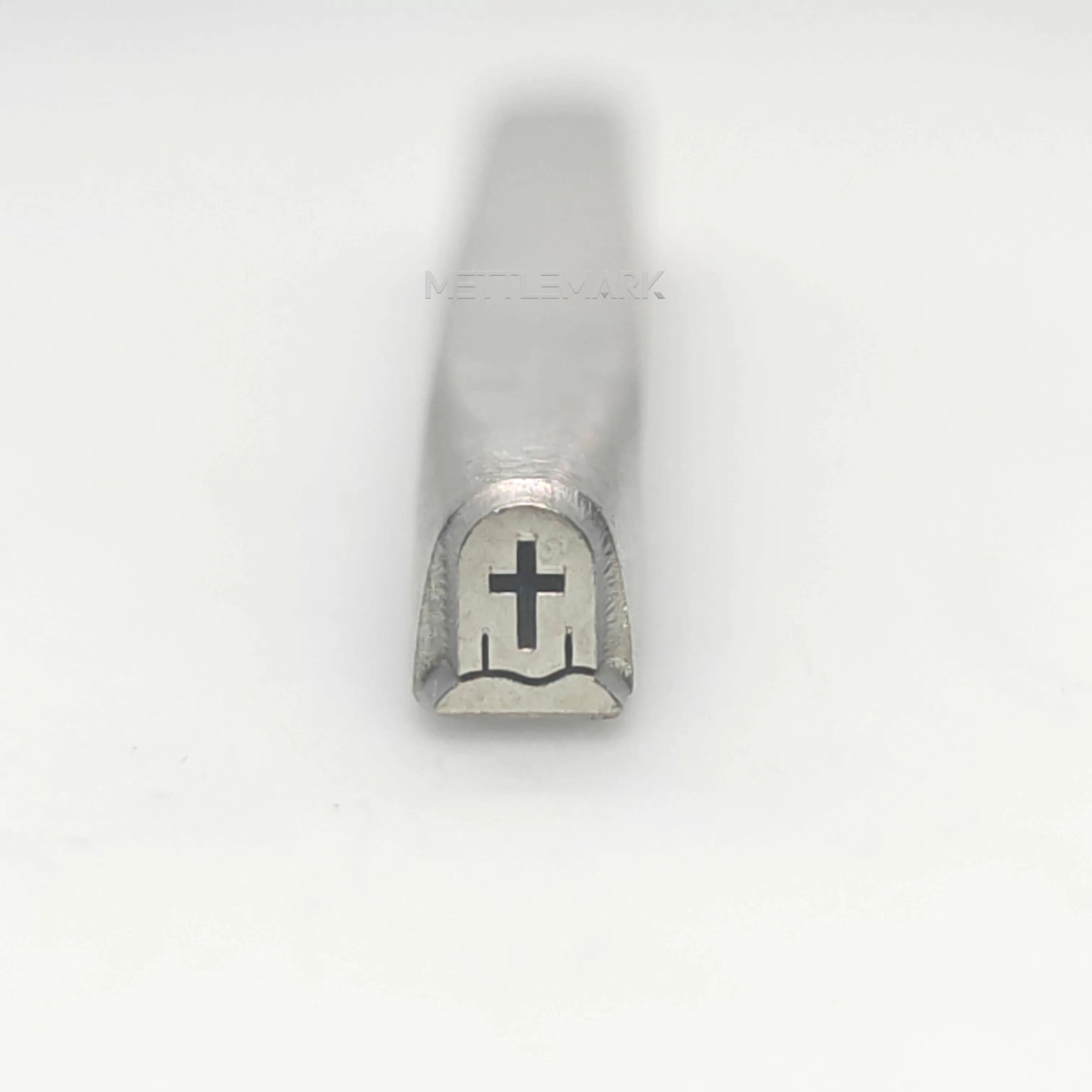 Custom Metal Stamp Halloween Cross Tombstone 2 Symbol Metal Design Stamp - Memk-0005