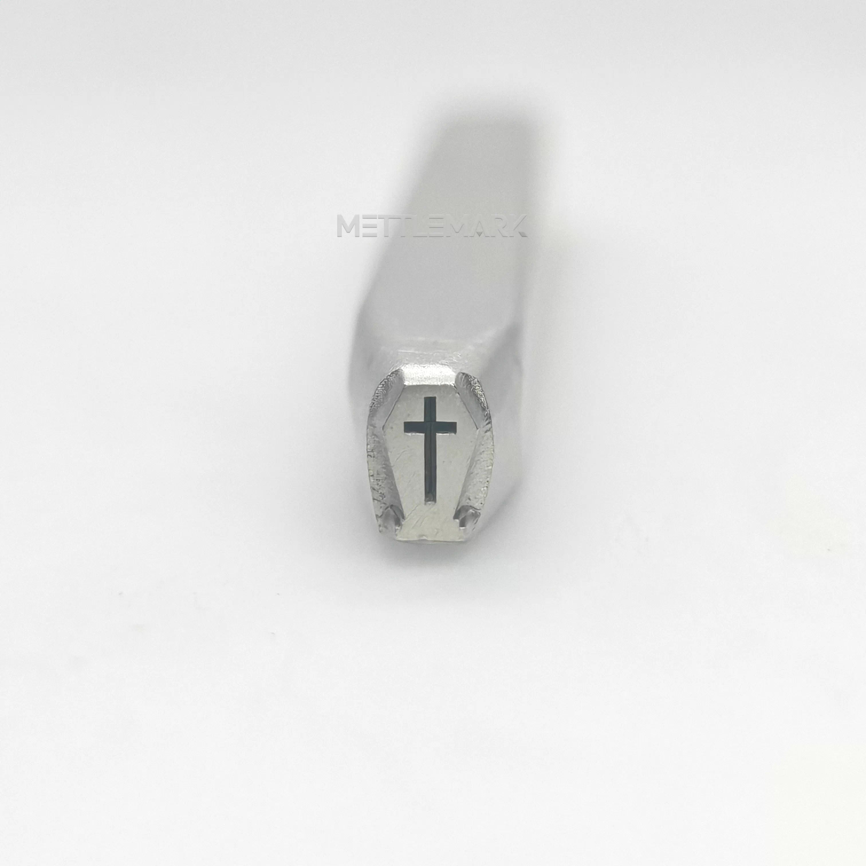 Custom Metal Stamp Halloween Cross Tombstone 5 Symbol Metal Design Stamp - Memk-0008