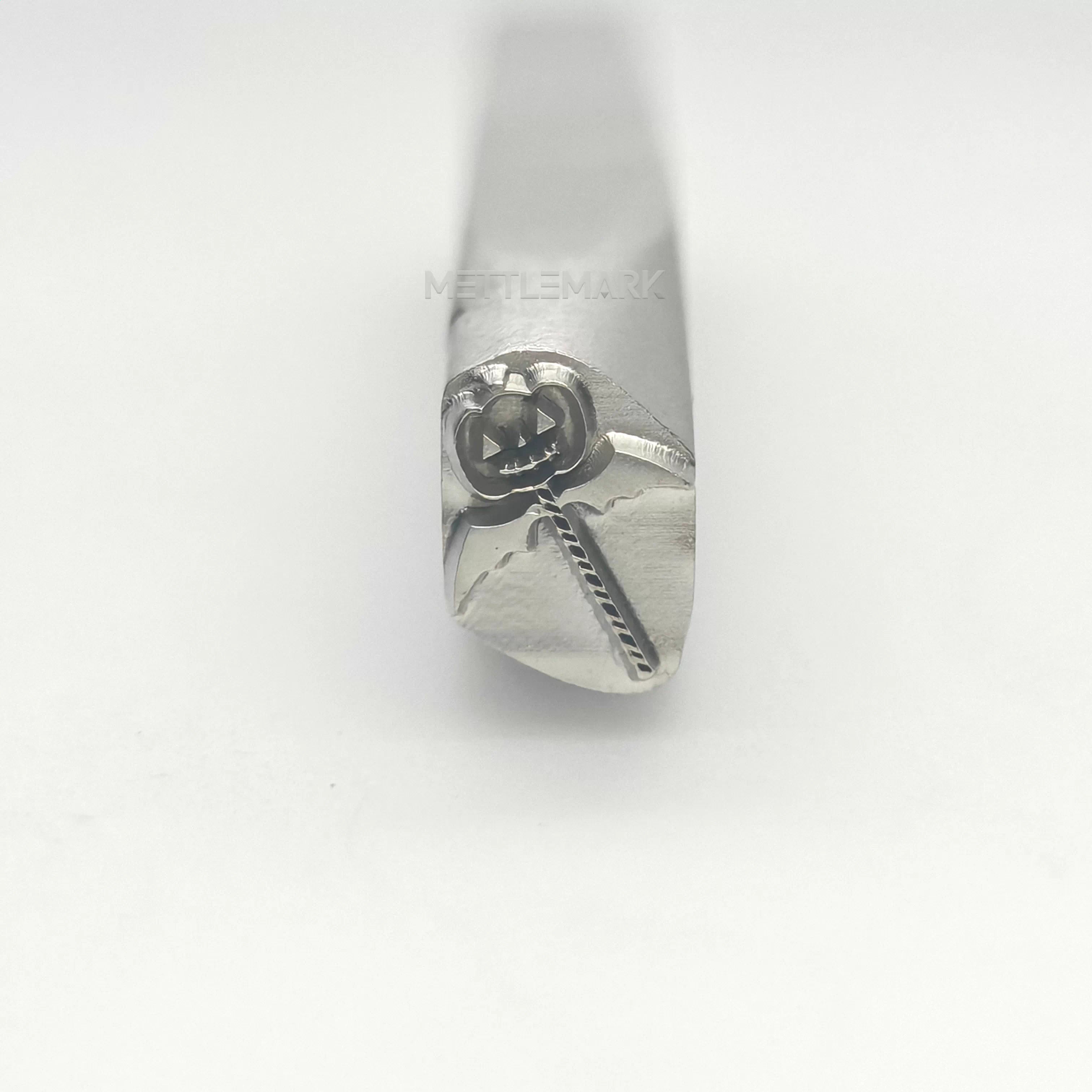 Custom Metal Stamp Halloween Pumpkin Magic Wand Symbol Metal Design Stamp - Memk-0012