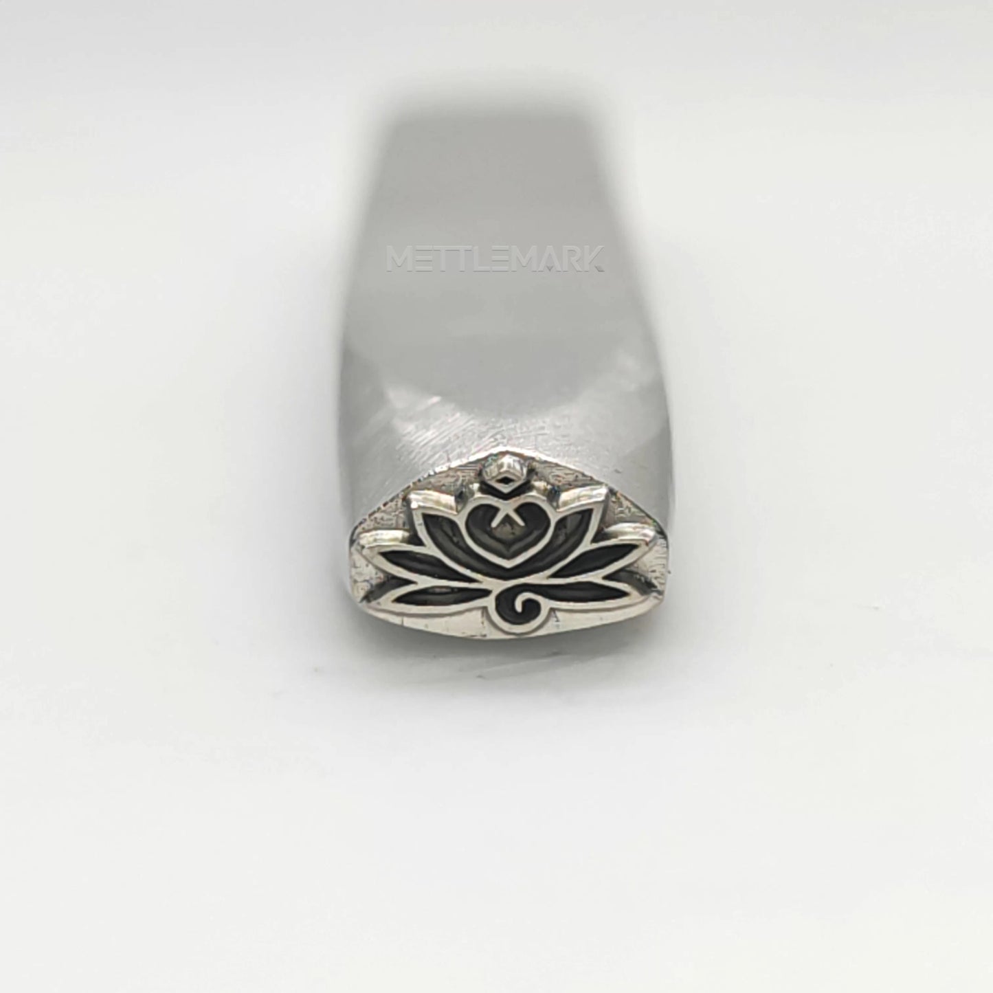 Custom Metal Design Stamp Lotus with Heart Symbol - Memk-1044