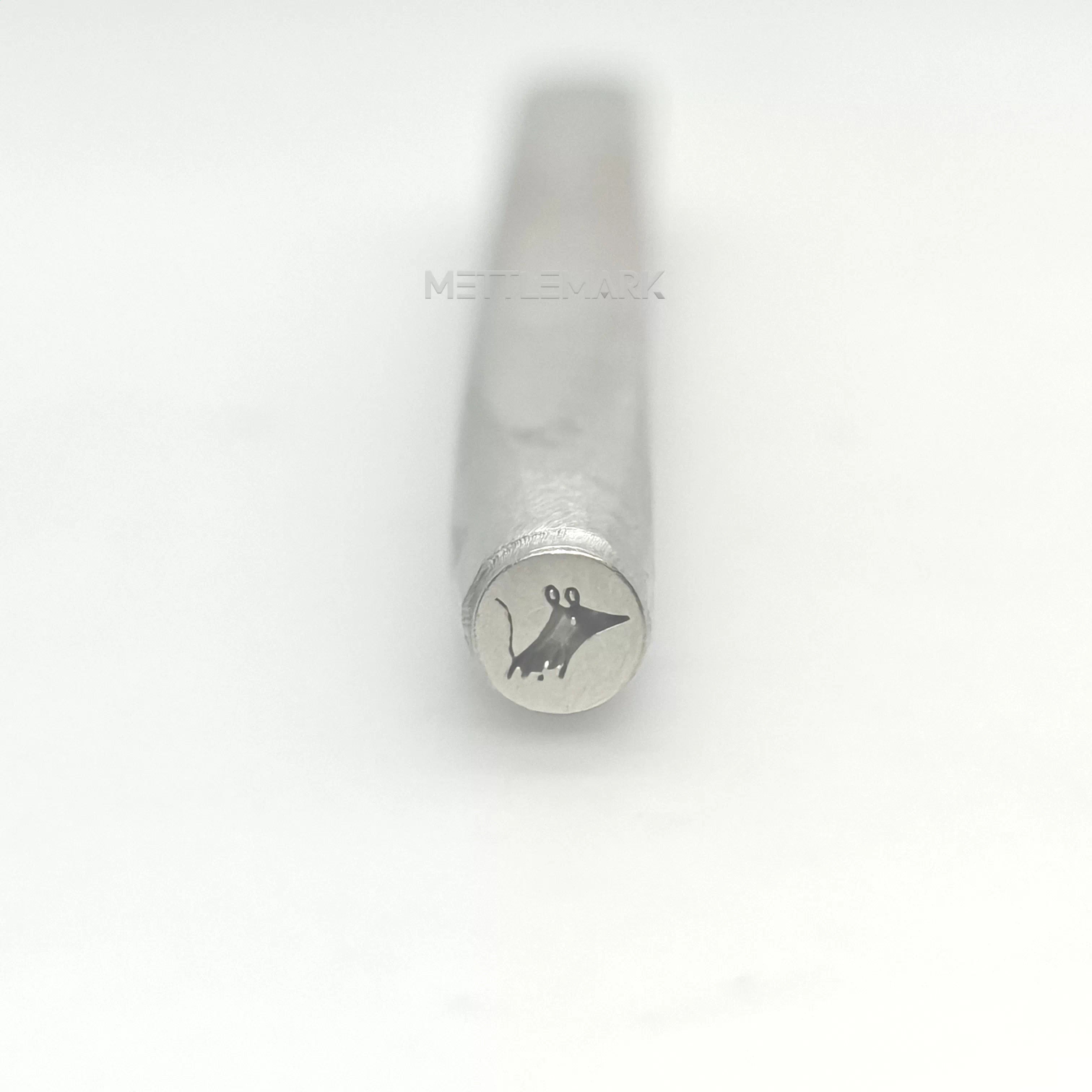 Metal stamp with a mouse design