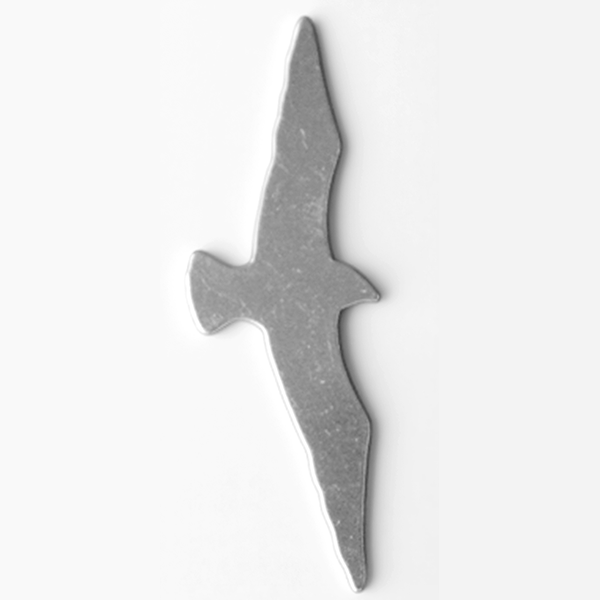 Gray bird-shaped object on a white background MetalStampingBlank