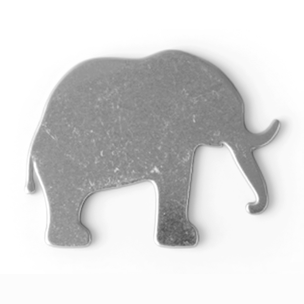 Gray elephant-shaped object on a white background MetalStampingBlank