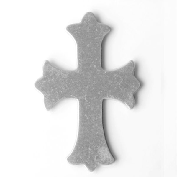 Gray cross-shaped object on a white background MetalStampingBlank
