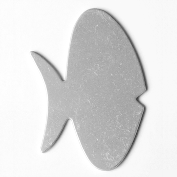 Gray fish-shaped object on a white background MetalStampingBlank