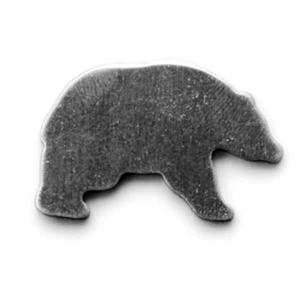 Gray bear-shaped object on a white background MetalStampingBlank