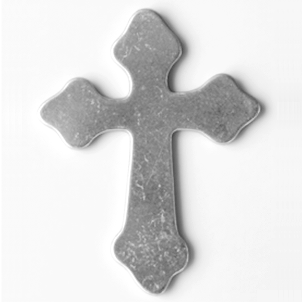 Metallic cross on a white background MetalStampingBlank
