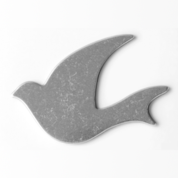 Gray dove-shaped object on a white background MetalStampingBlank