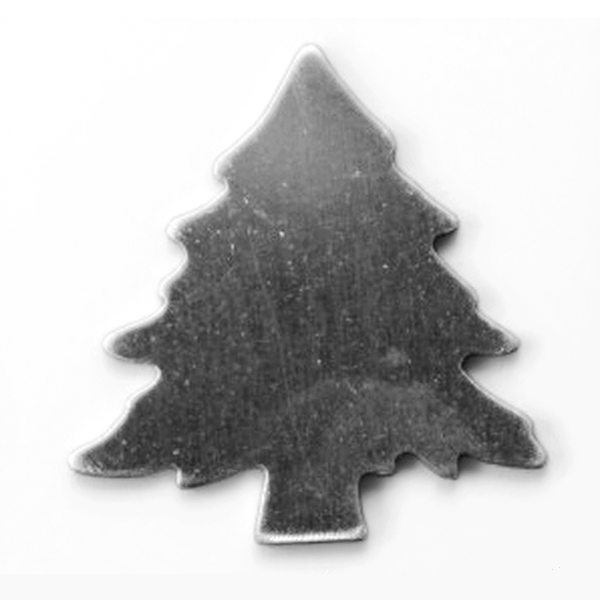 Metallic tree-shaped object on a white background MetalStampingBlank