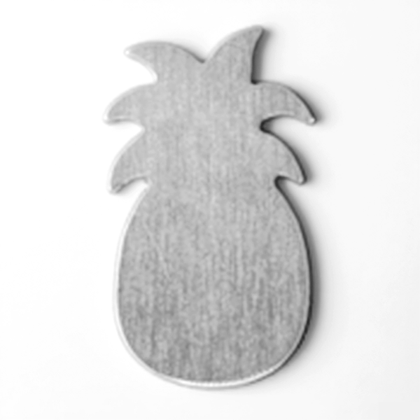 Gray pineapple-shaped coaster on a white background MetalStampingBlank