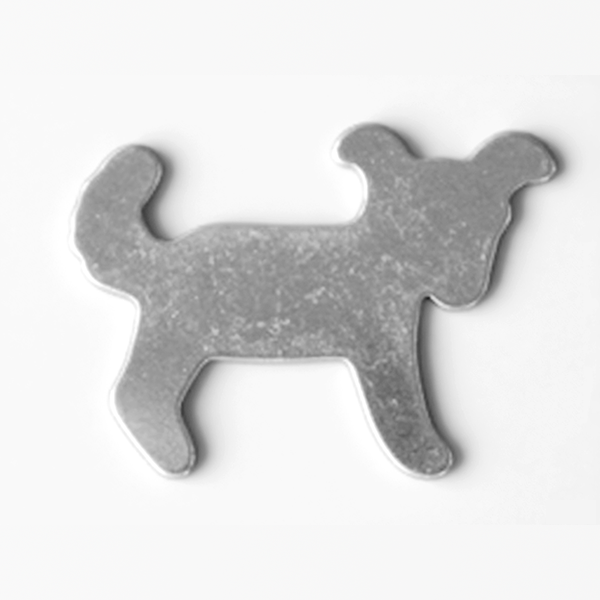 Gray dog-shaped object on a white background MetalStampingBlank