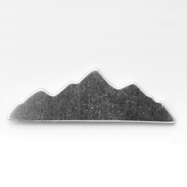 Mountain-shaped object on a MetalStampingBlank white background