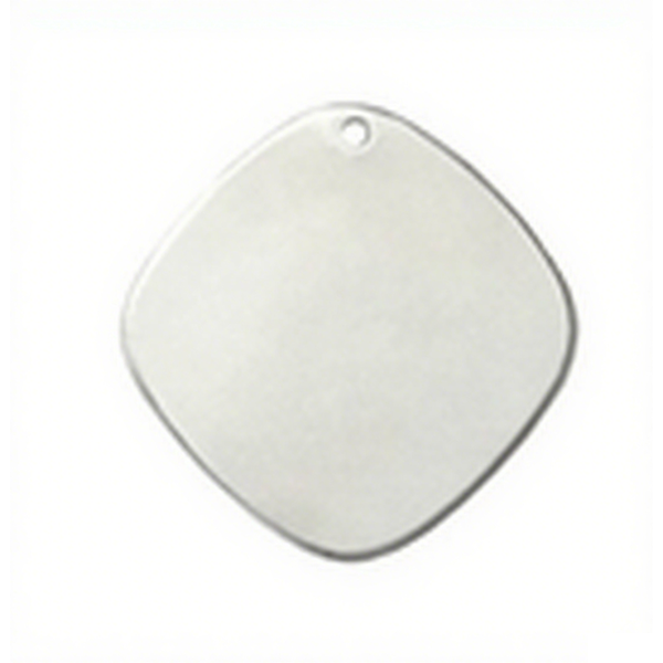 White square pendant with a hole on a white background MetalStampingBlank
