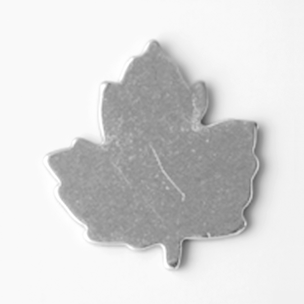 Gray leaf-shaped object on a white background MetalStampingBlank