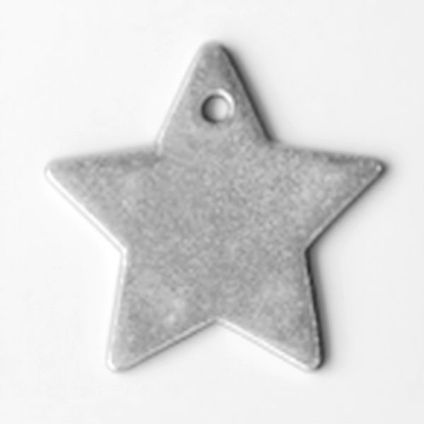 Star-shaped metal pendant on a white background MetalStampingBlank