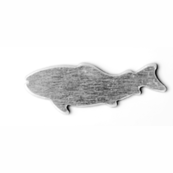 Gray fish-shaped object on a white background