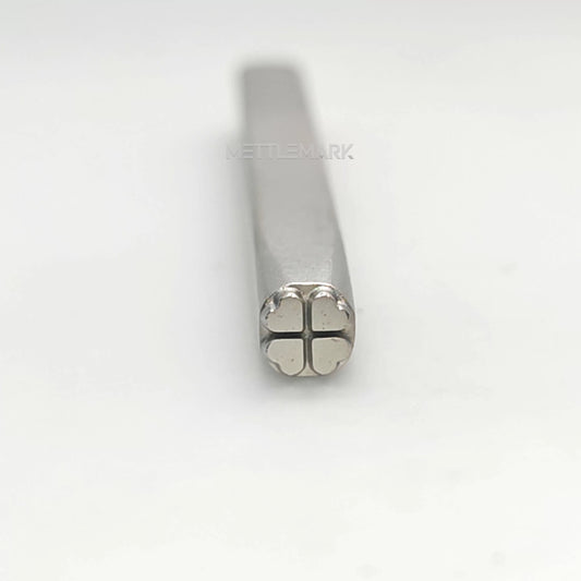 Custom Metal Design Stamp Clover with Four Heart Leave - Memk-0840