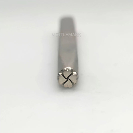 Custom Metal Design Stamp Clover with Four Heart Leave- Memk-0841