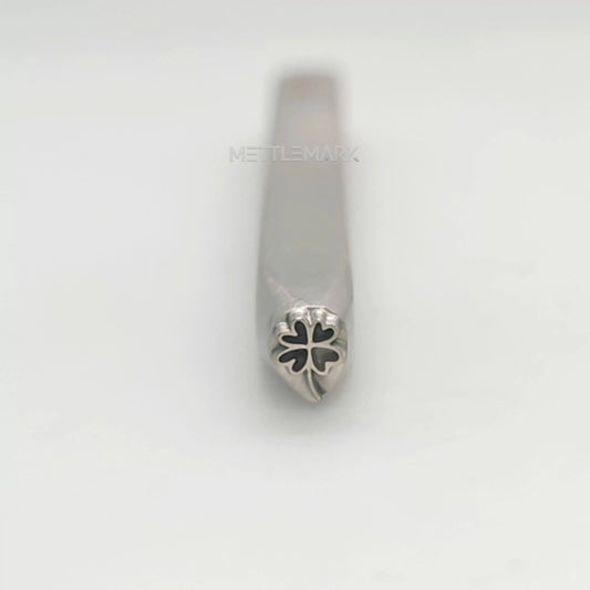 Custom Metal Design Stamp Love Clover with Heart Shape - Memk-0842