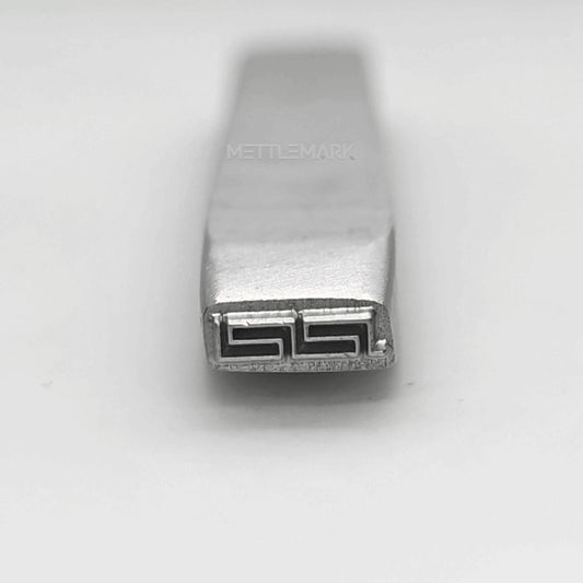 Custom Metal Design Stamp Borders Handshake Pattern - Memk-1117