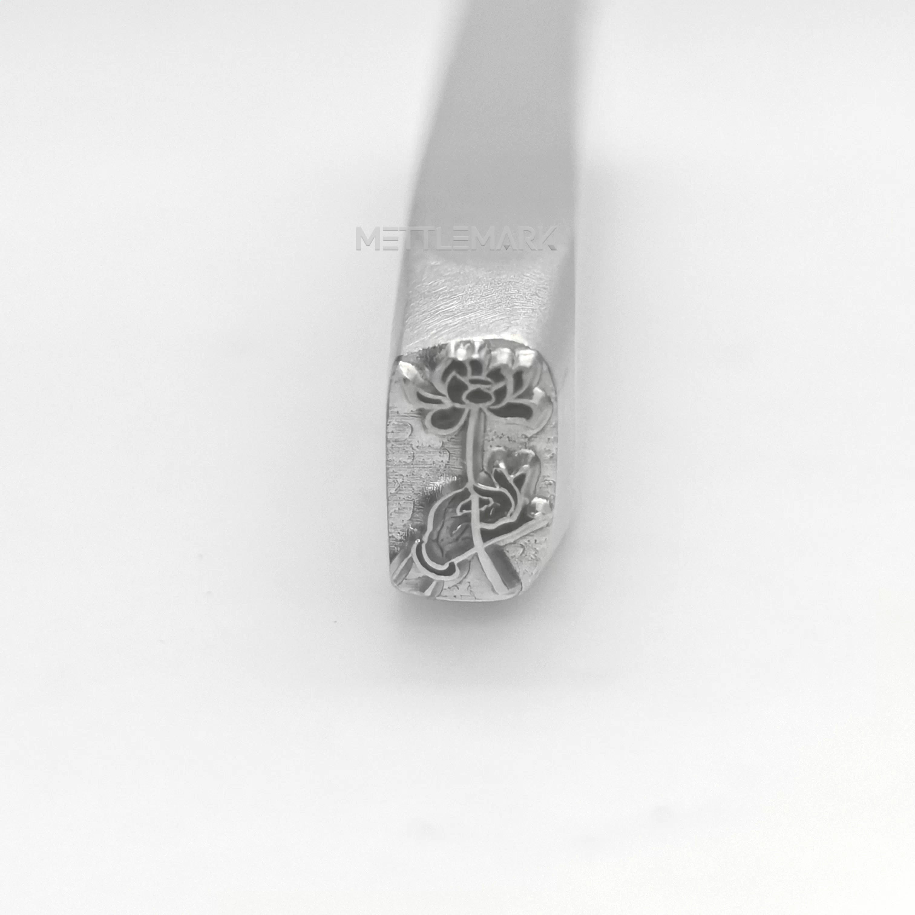 Metal stamp with Holding a lotus flower