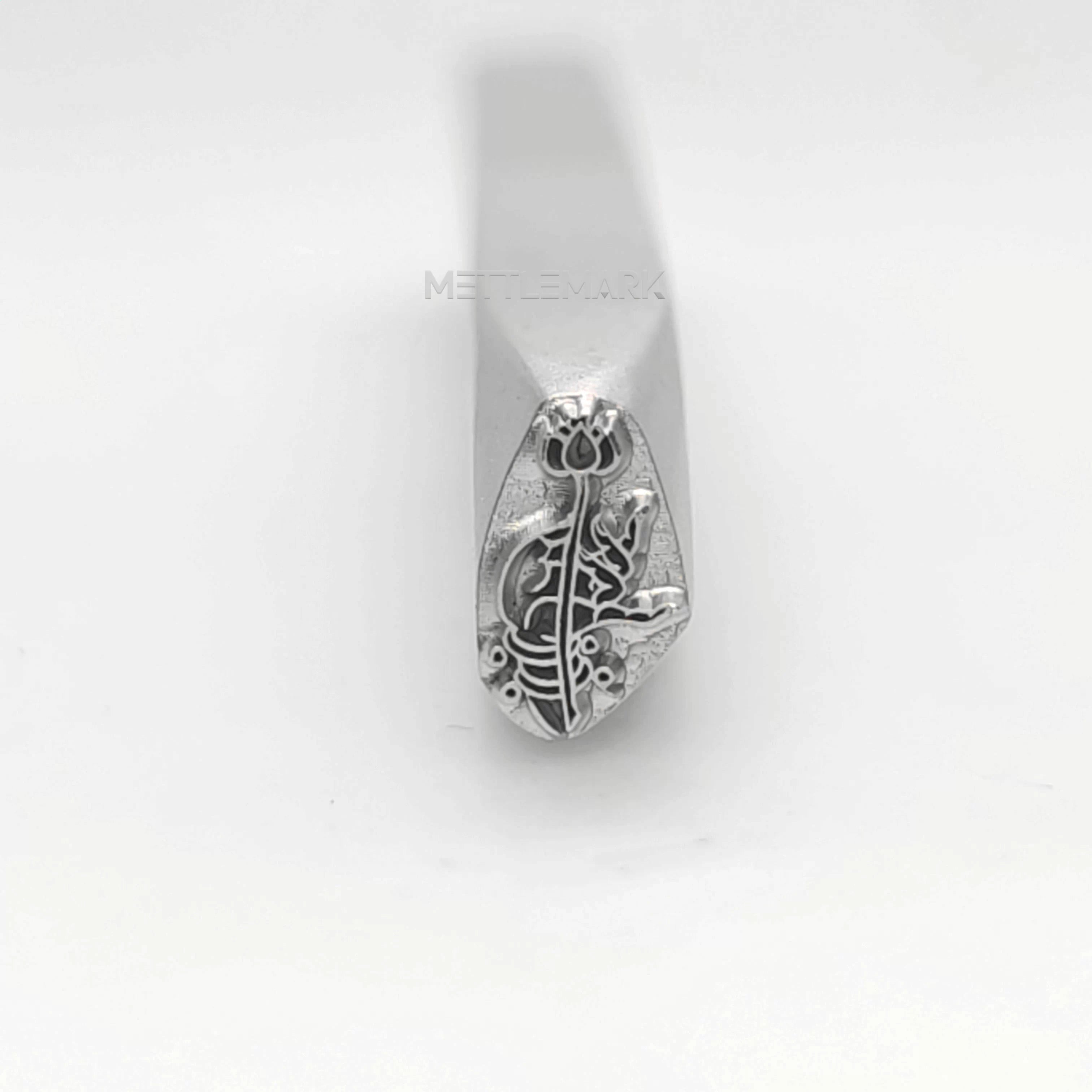 Metal stamp with Holding a lotus flower
