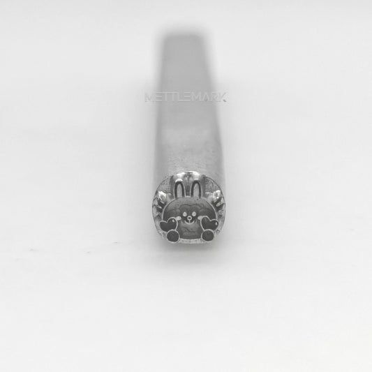 Custom Metal Design Stamp Cartoon Rabbit Holding A Heart - Memk-0478