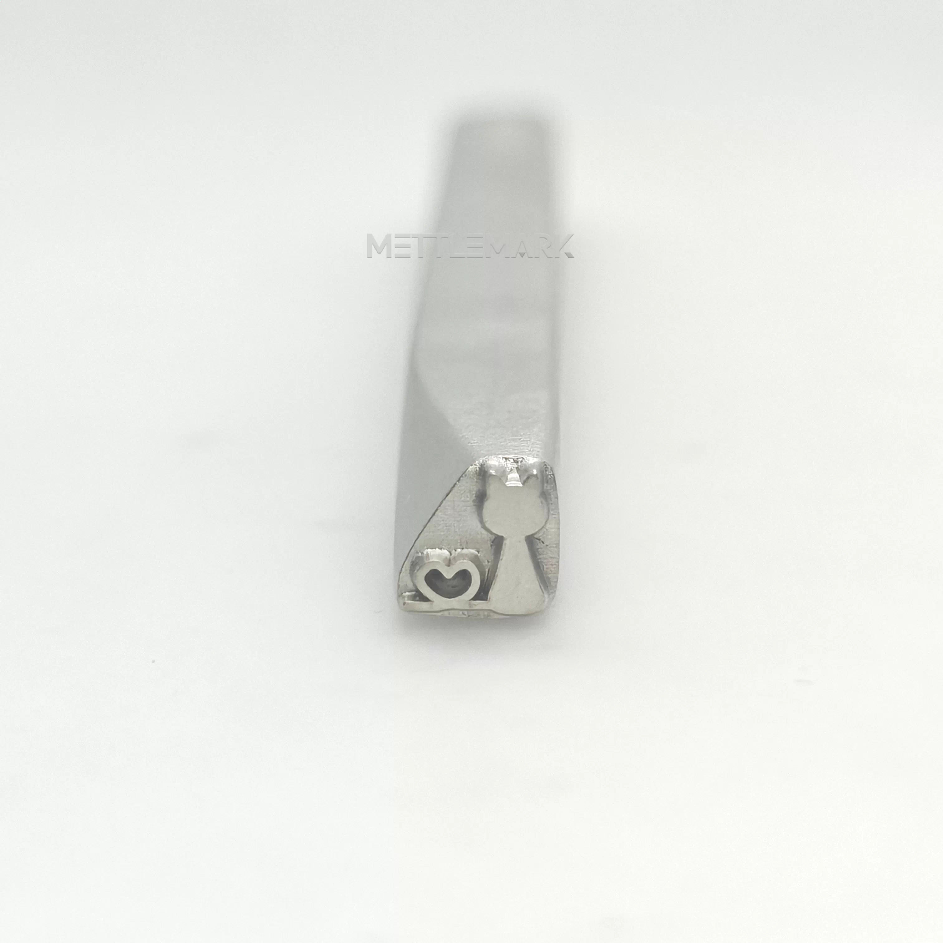 Custom Metal Design Stamp Cat & Heart Tail - Memk-0804