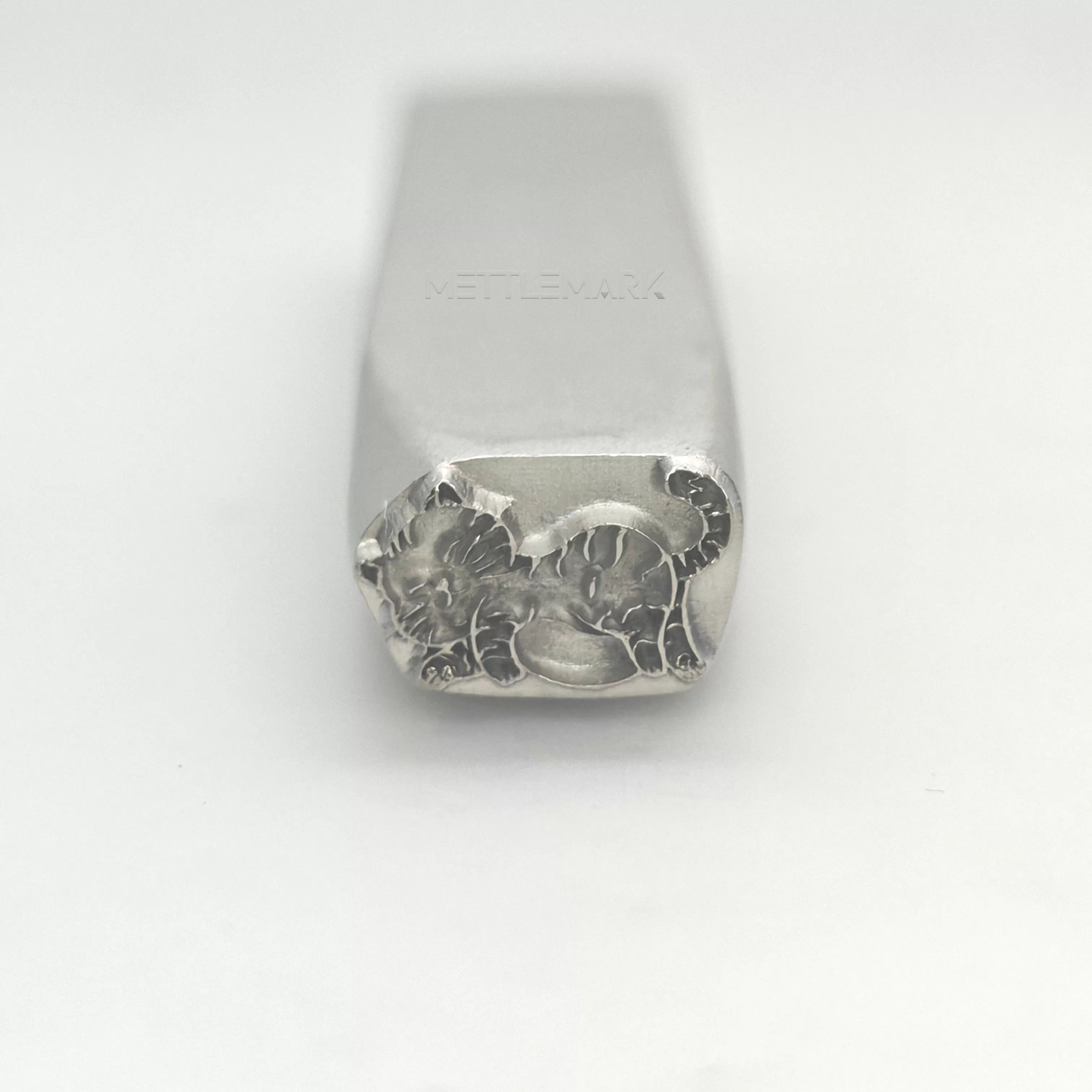 Metal stamping tool with animal CatRestingKittenLying