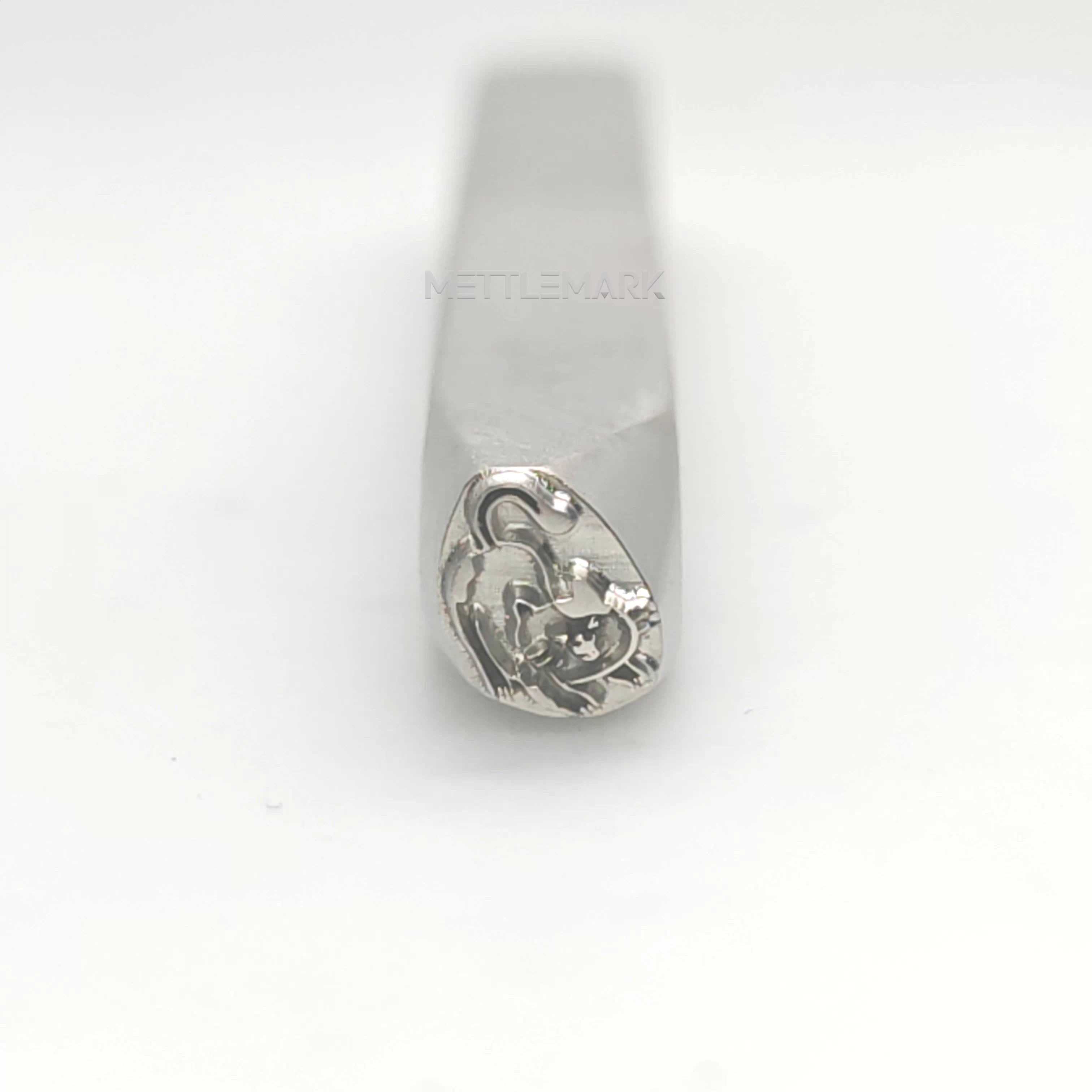 Custom Metal Design Stamp Cat Stretching Kitten Scratch an Itch - Memk-0754