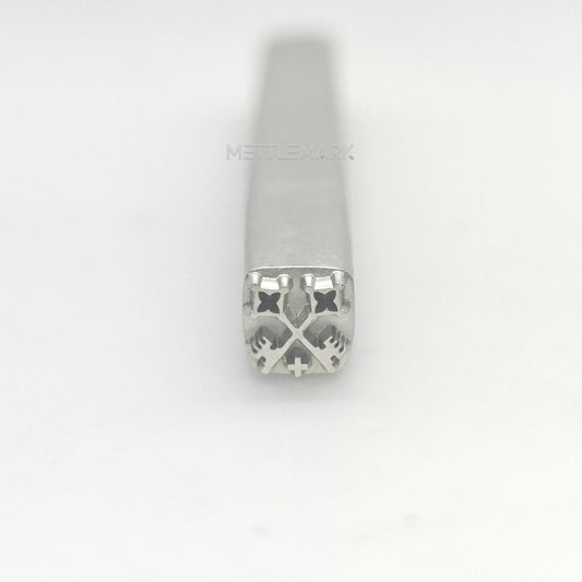 Custom Metal Design Stamp Cross Two Keys Cross Symbol - Memk-0433