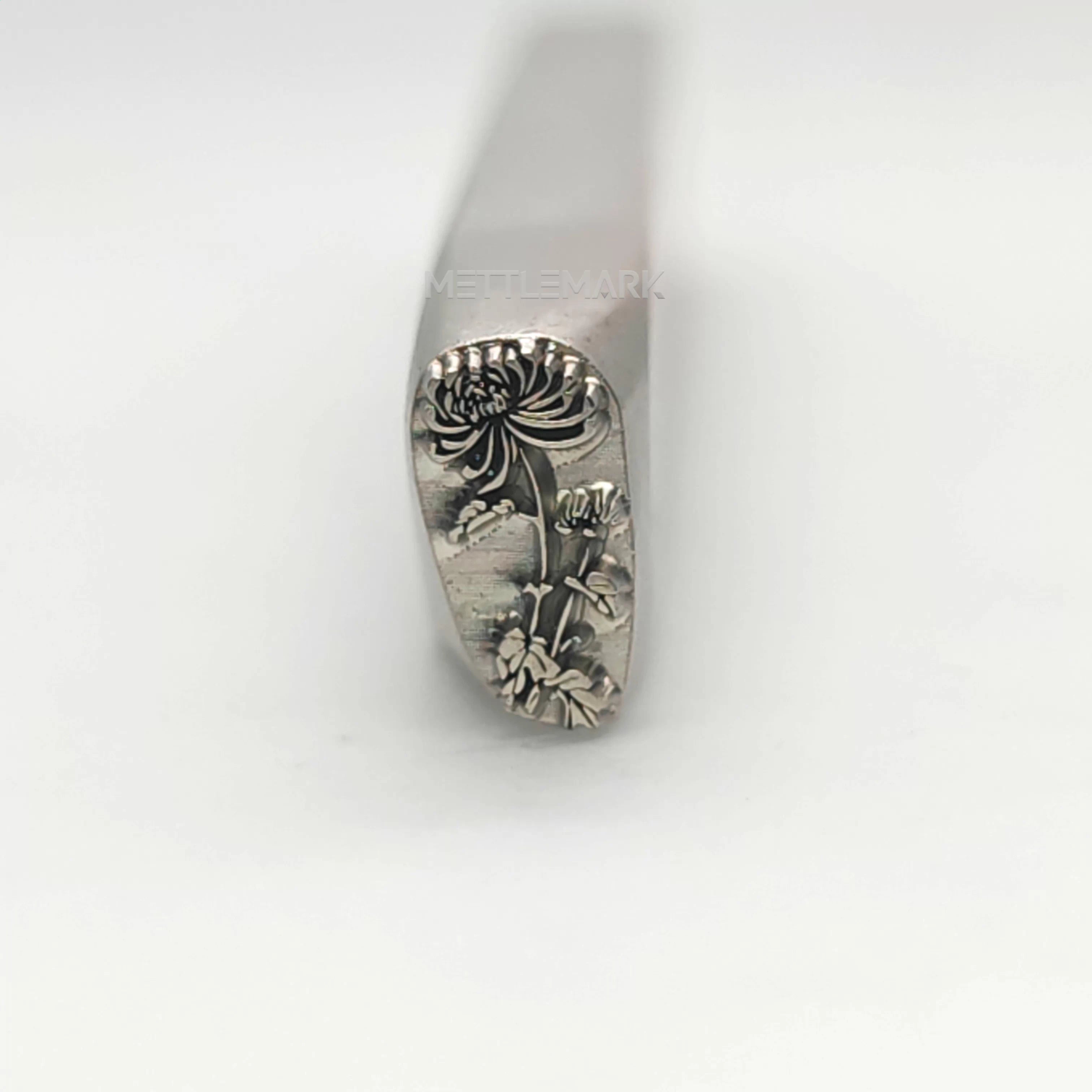 Custom Metal Design Stamp Flowers Chrysanthemum 3 - Memk-1279