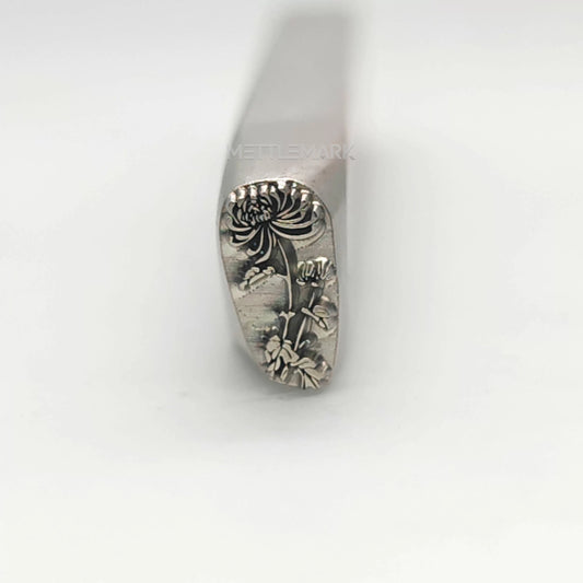 Custom Metal Design Stamp Flowers Chrysanthemum 3 - Memk-1279