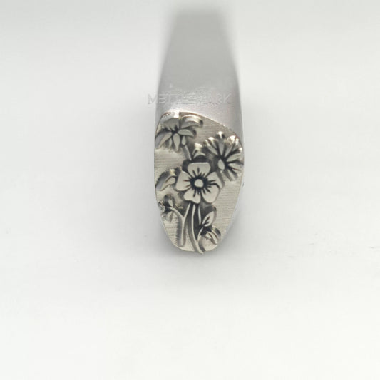 Custom Metal Design Stamp Flowers - Memk-1291