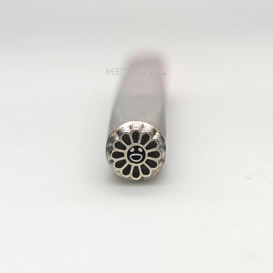 Custom Metal Stamp Flowers Sunflower with Smiley face - Memk-1207