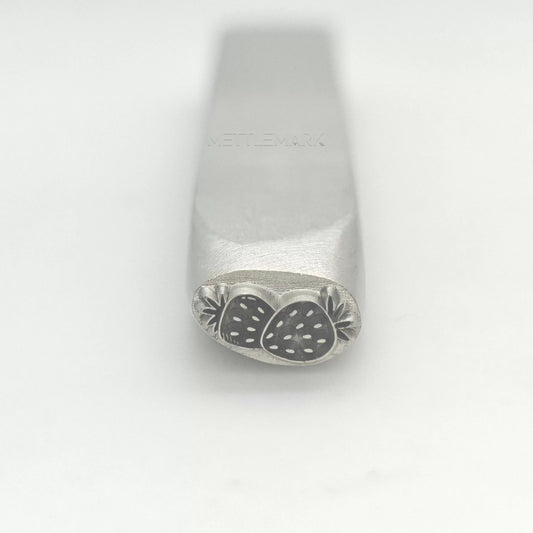 Custom Metal Design Stamp Food Two Strawberries - Memk-1159