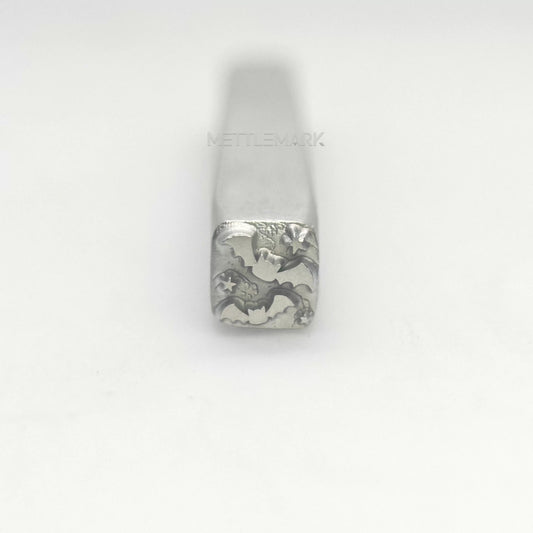 Custom Metal Stamp Halloween Bat 6 Symbol Metal Design Stamp - Memk-0062