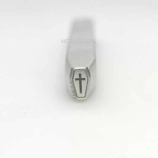 Custom Metal Stamp Halloween Cross Tombstone 4 Symbol Metal Design Stamp - Memk-0007