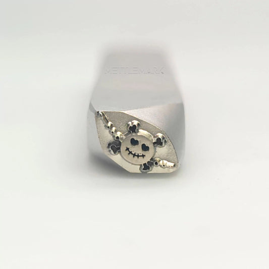 Custom Metal Stamp Halloween Ghost Face 1 Symbol Metal Design Stamp - Memk-0078