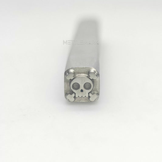Custom Metal Stamp Halloween Pirate Skull 2 Symbol Metal Design Stamp - Memk-0036