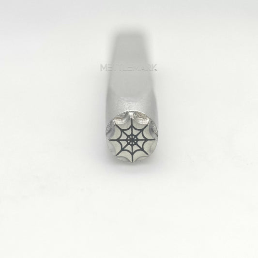 Custom Metal Stamp Halloween Spider Web 2 Symbol Metal Design Stamp - Memk-0051