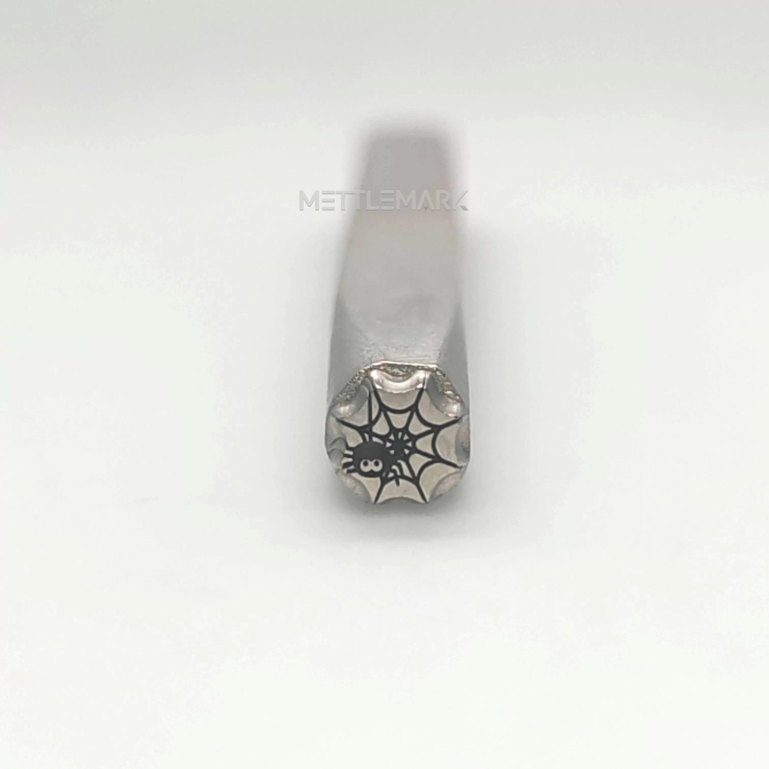 Custom Metal Stamp Halloween Web Spider Symbol Metal Design Stamp - Memk-0046