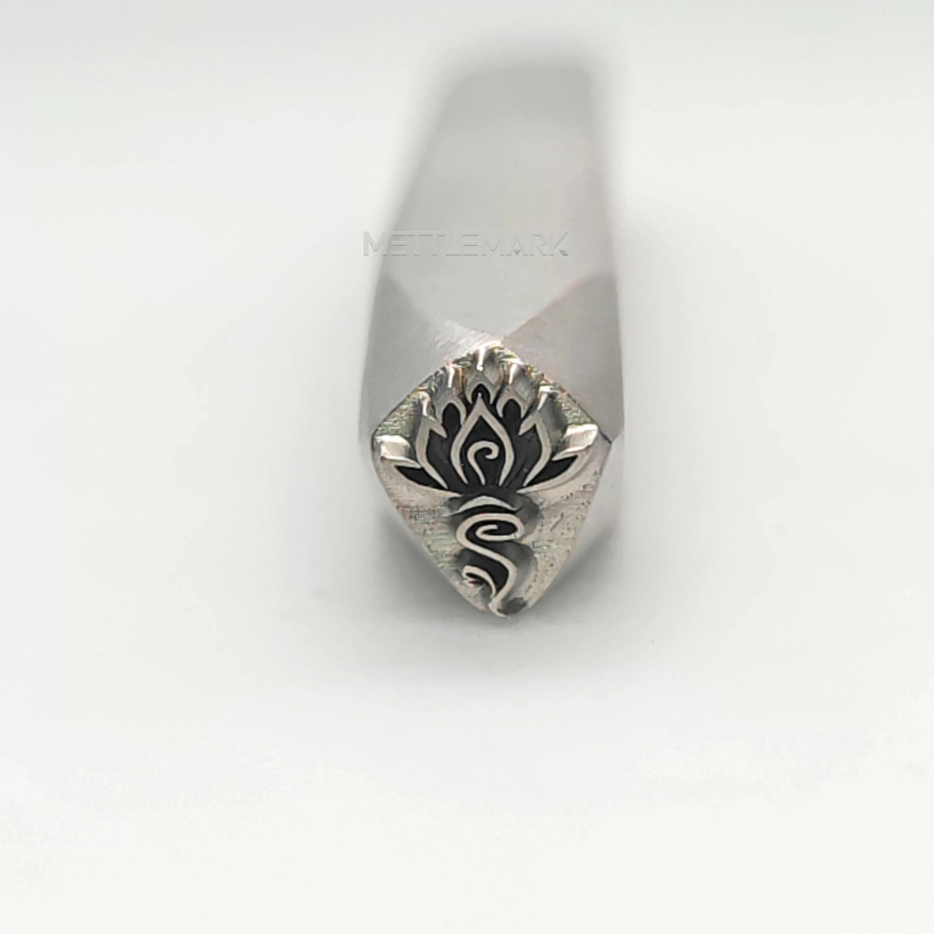 Custom Metal Design Stamp Auspicious Cloud & Lotus - Memk-1042