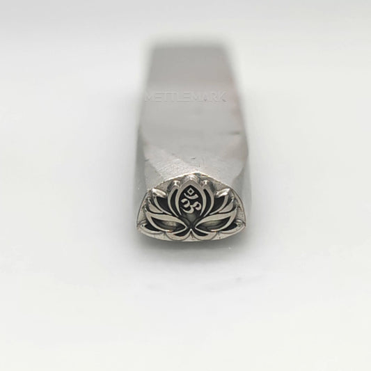 Custom Metal Design Stamp Lotus And Mantra Symbol - Memk-1035