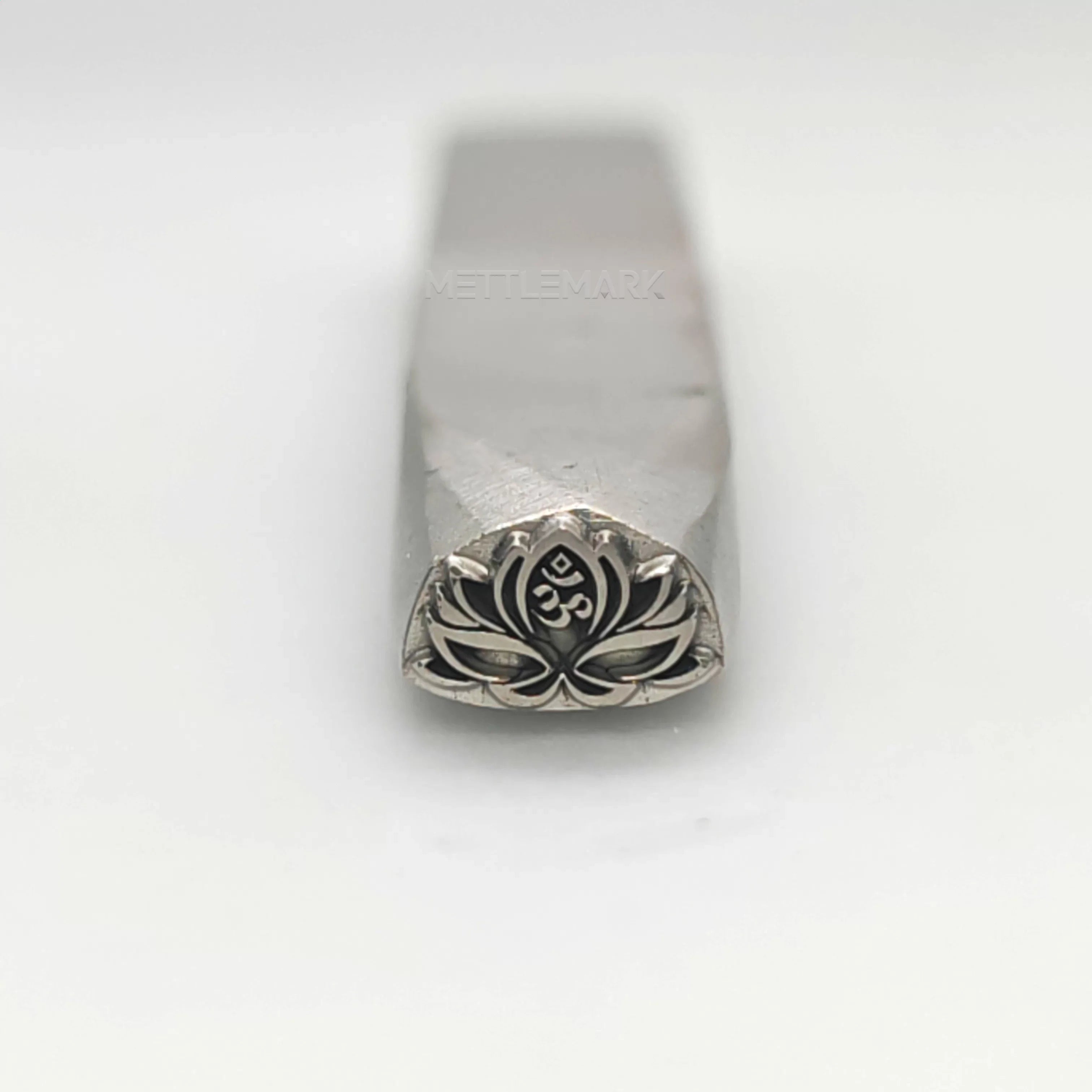 Custom Metal Design Stamp Lotus And Mantra Symbol - Memk-1035